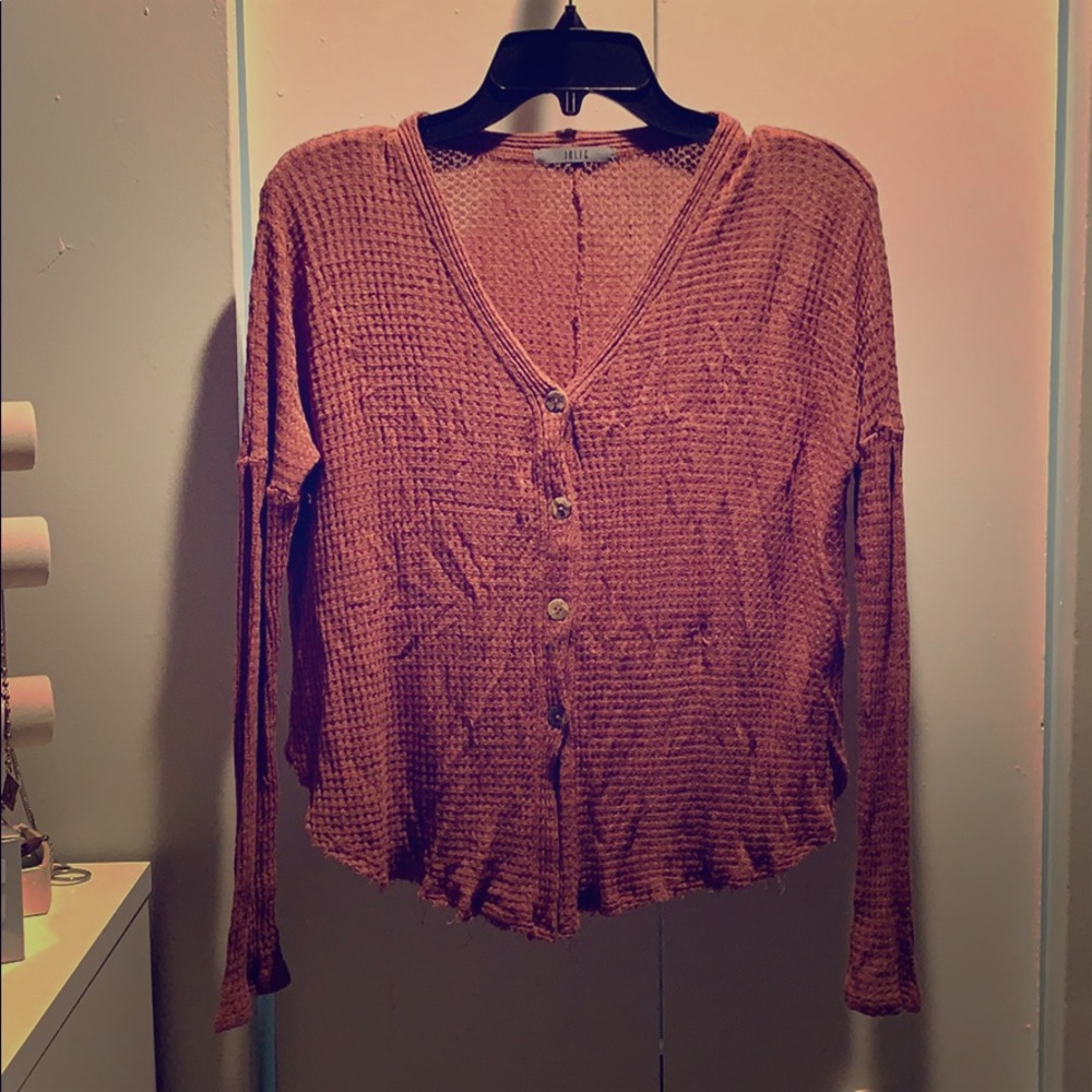 Mauve waffle patterned crop top